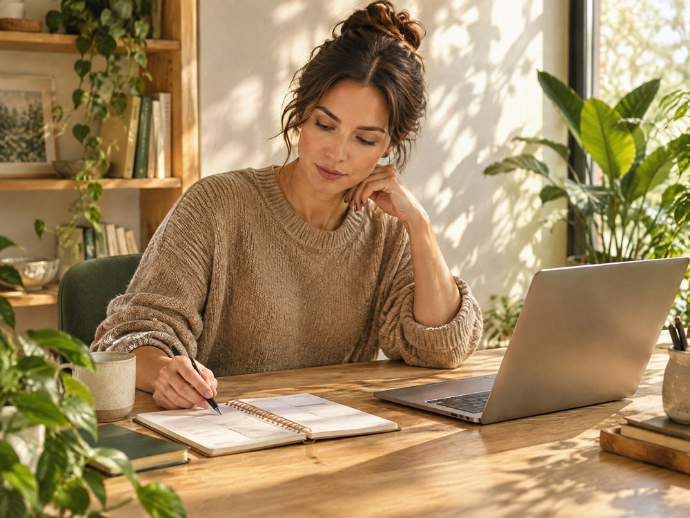 Afternoon desk and planner routine in natural light